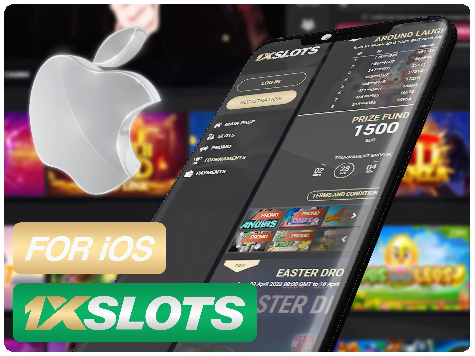 Instale la aplicaci&oacute;n 1xSlots en cualquiera de sus dispositivos iOS.